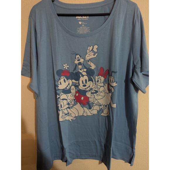 MIckey and Friends Women Plus Size T-Shirt Size 2XL Blue - Picture 1 of 2
